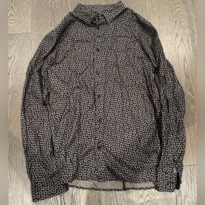 Allsaints Grunge Flower Pattern Long Sleeve Shirt Vintage